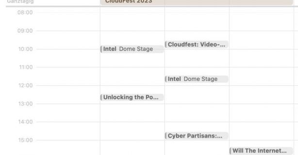 Mein bisheriger CloudFest-2023-Kalender